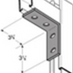 4-Hole 90 Degree Corner Angle 3 1/2 x 4 1/8 Galvanized